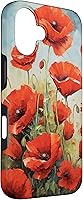 Vista 3 de Funda para iPhone 16 Red Poppies Flowers In A Field