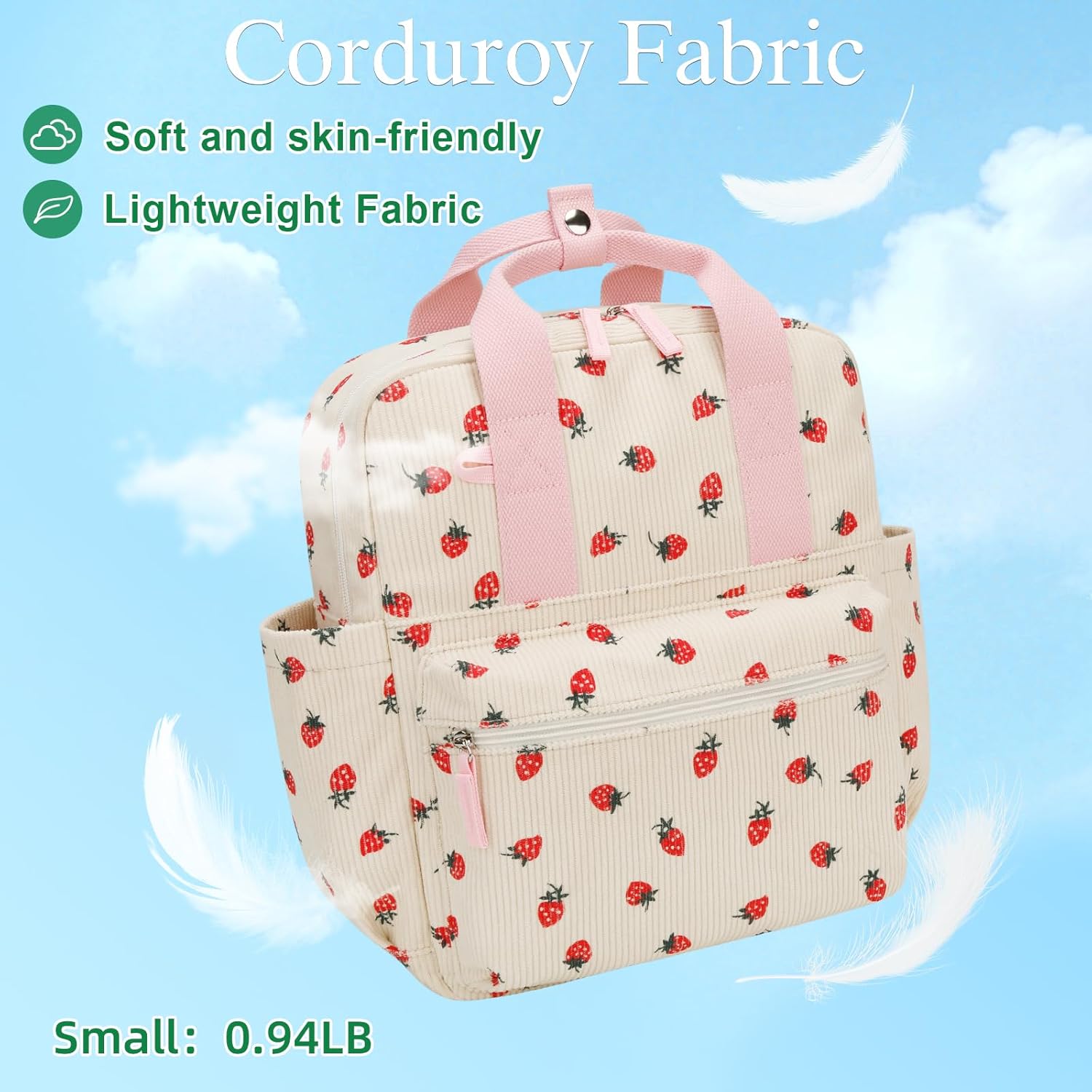 Toddler Backpack for Girls 4-6 - Small Backpack for School, School Bag for Preschool Kindergarten, Cute Bookbag with Cartoon Patterns, Lightweight Kids Backpacks for Travel(Strawberry) - Image 6