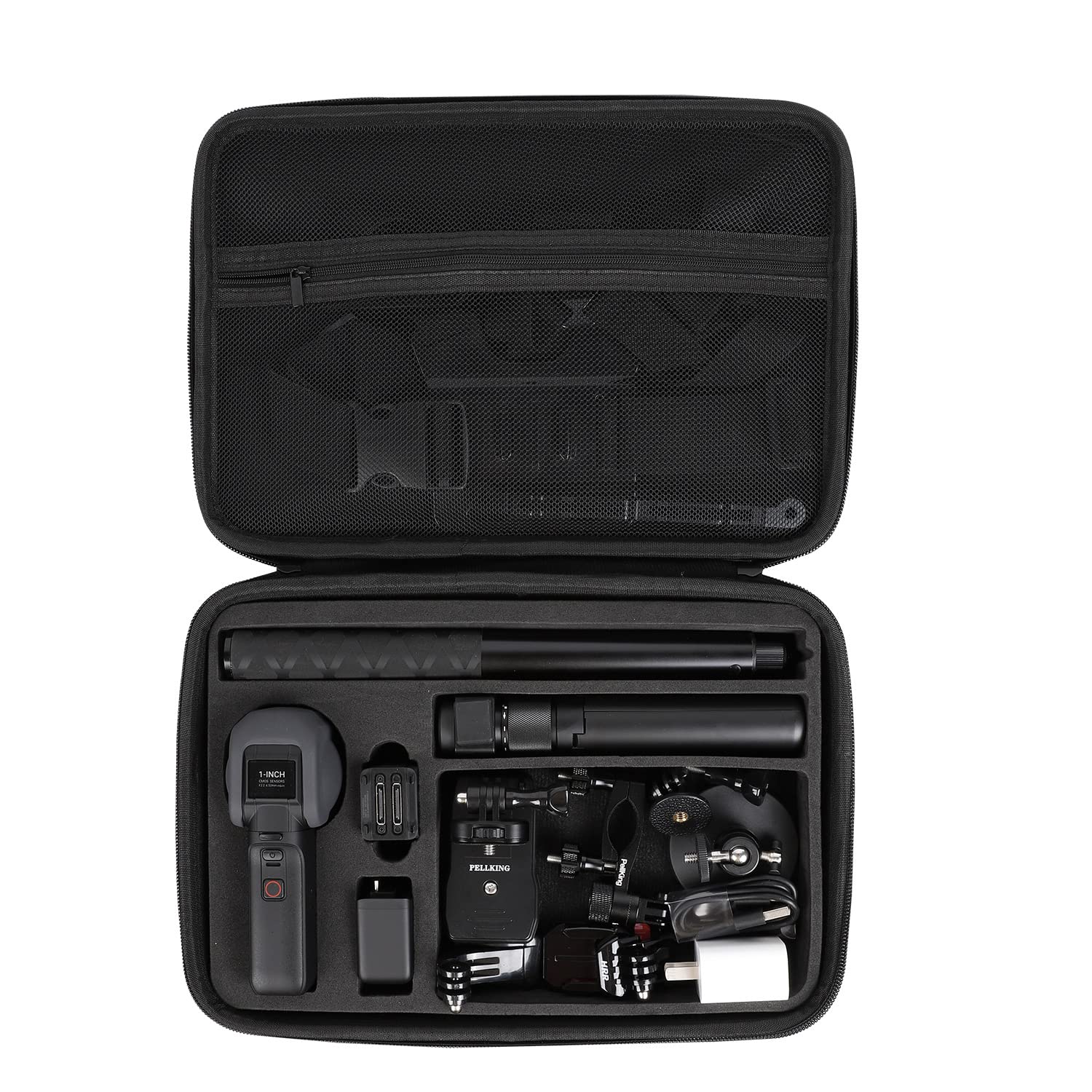 Zertylre Carrying Case for Insta360 ONE RS 1-Inch Camera, Large Hard Shell Bag with EVA Liner Holds Insta 360 Bullet Time Handle/Selfie Stick and Other Accessories (Large)