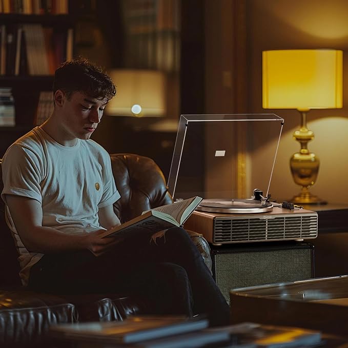 Tocadiscos Bluetooth con parlantes integrados y stylus AT-3600L miniatura 7