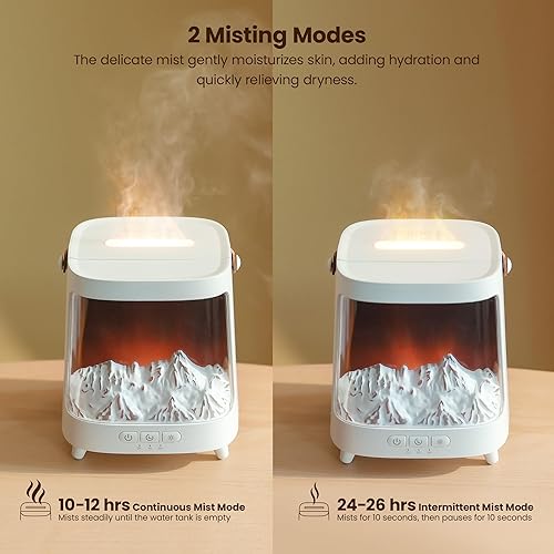 Miniatura 2 de Difusor de aceite esencial, difusor de aromaterapia de 6.8 fl oz, difusor ultrasónico con 2 modos de niebla, 4 modos de luz, temporizador, apagado