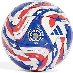 adidas Mini bola de futebol unissex para adultos da Copa do Mundo de Clubes da FIFA, branco/azul elétrico/azul escuro/vermelho lúcido, 1