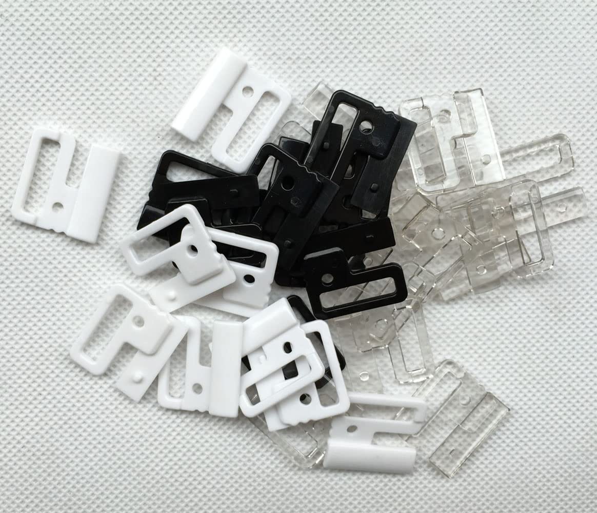 Sujetador de plástico de 10/15/20/25/30MM con Clip de Cierre a presión, Gancho para Coser lencería, Hebillas, Botones artesanales, Traje de baño Rectangular
