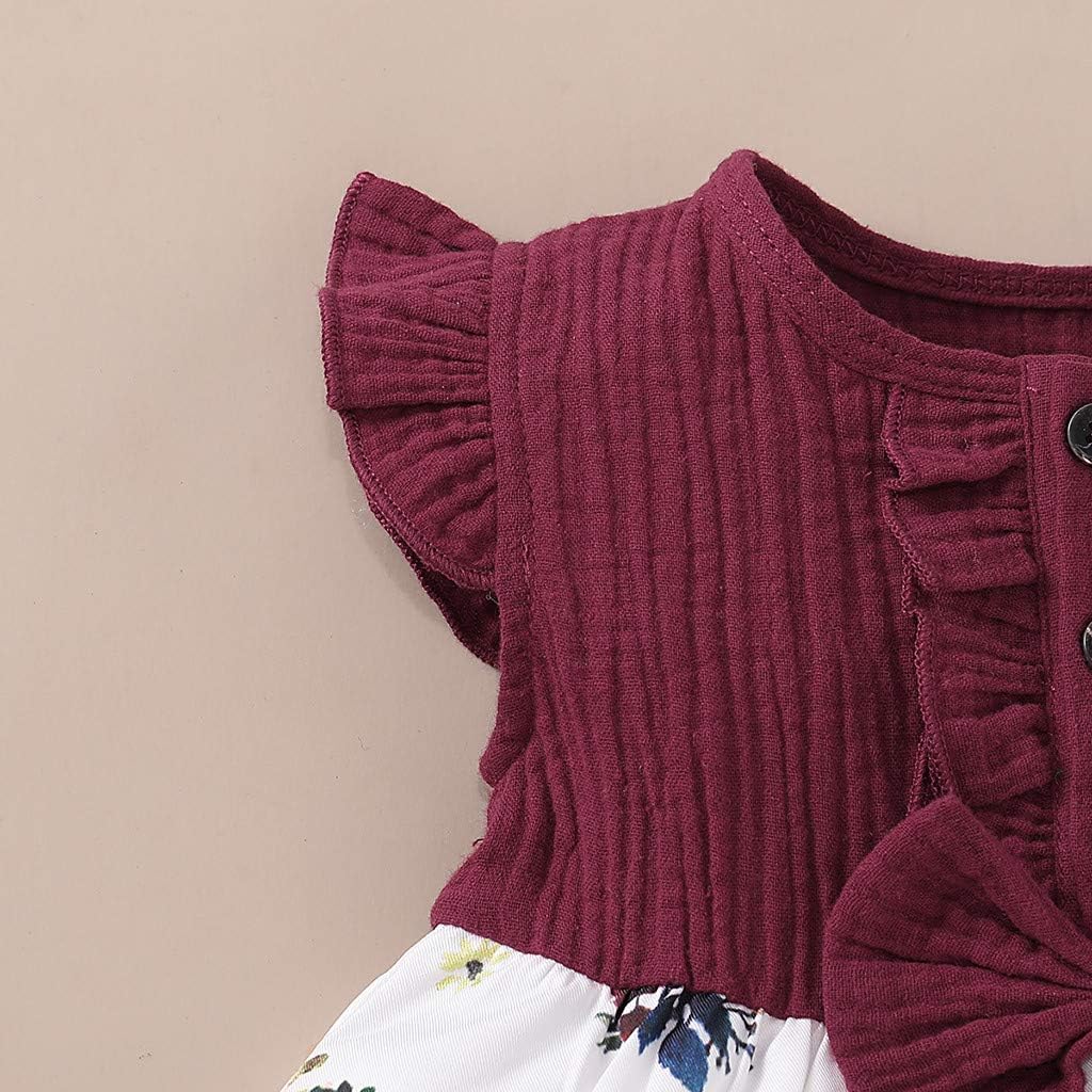 Mini Jupe Plissee Toddler Baby Girls Fly Sleeve Bowknot Splice Robe A Imprime Floral Vetements Bebe Vetements Centroarco Com