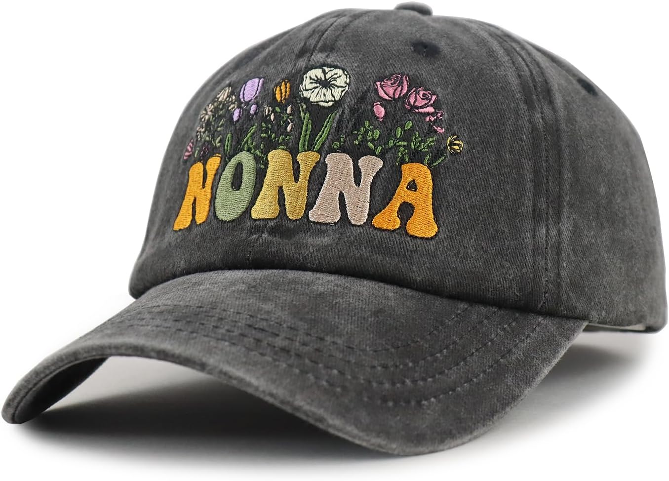 Xpayzere Nonna Baseball Cap for Women, Adjustable Embroidered Cotton Italian Grandma Hat