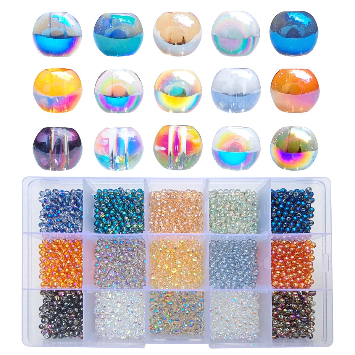 Perles rondes en verre de 3 mm au fini galvanisé pour bijoux de haute qualité