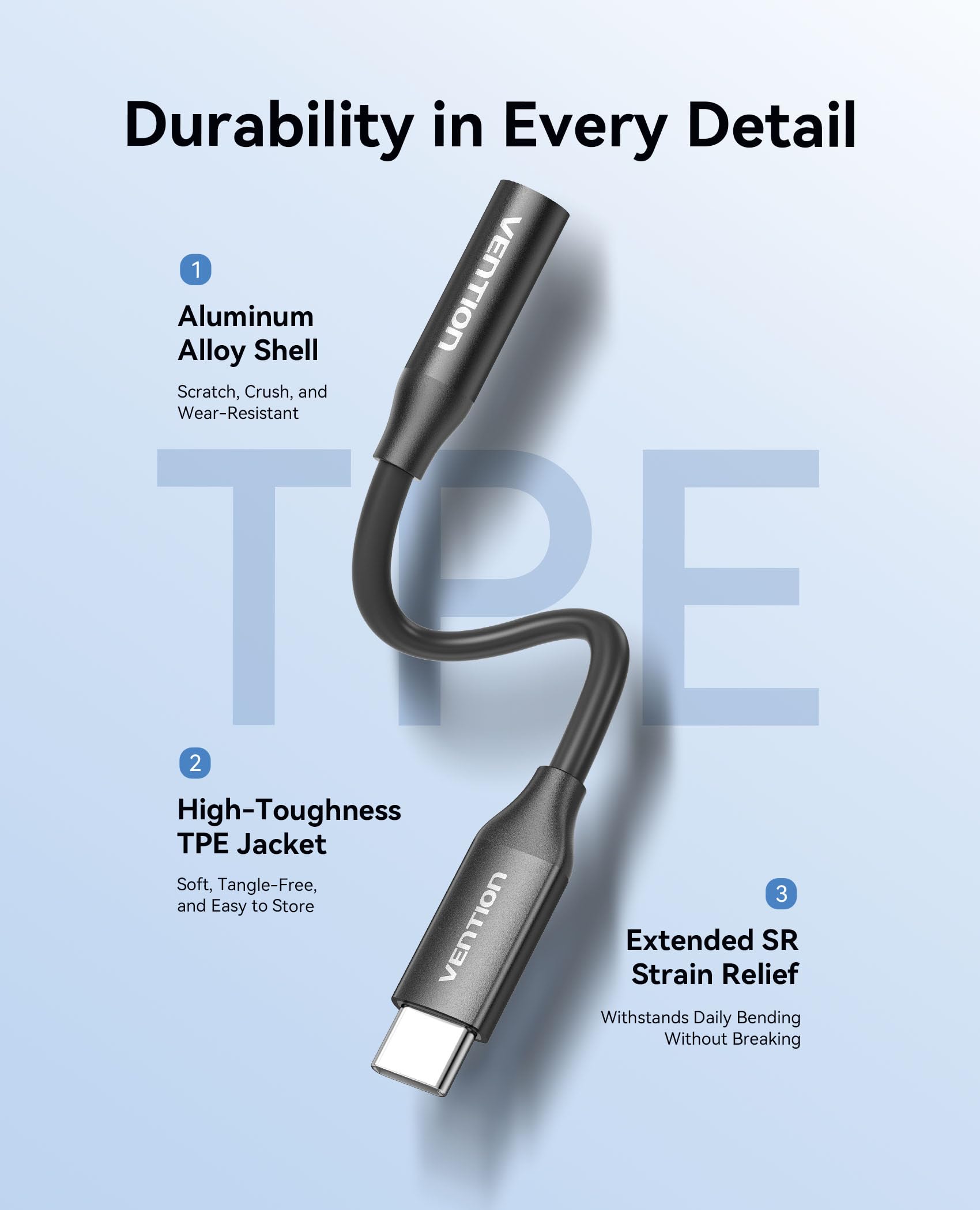 VENTION Adattatore Jack USB C a 3.5mm Bluetooth Audio per iPhone 17/16/15 Pro Max Hi-Fi