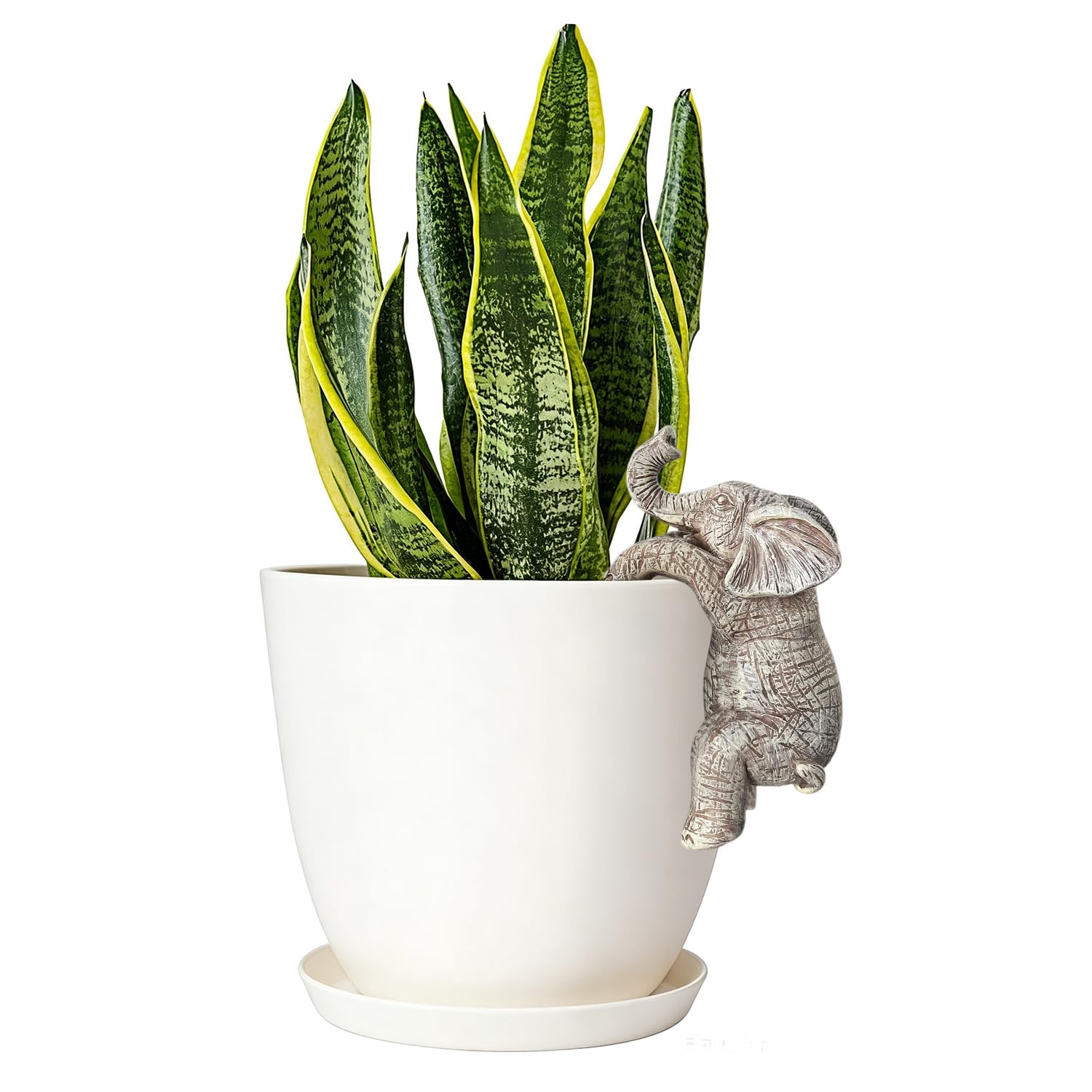 Tissting Elephant Plant Pot Hanger Resin Pot Hugger Figurine, Weatherproof Flower Pot Decoration for Indoor Outdoor Garden Balcony Patio, for Garden Lovers