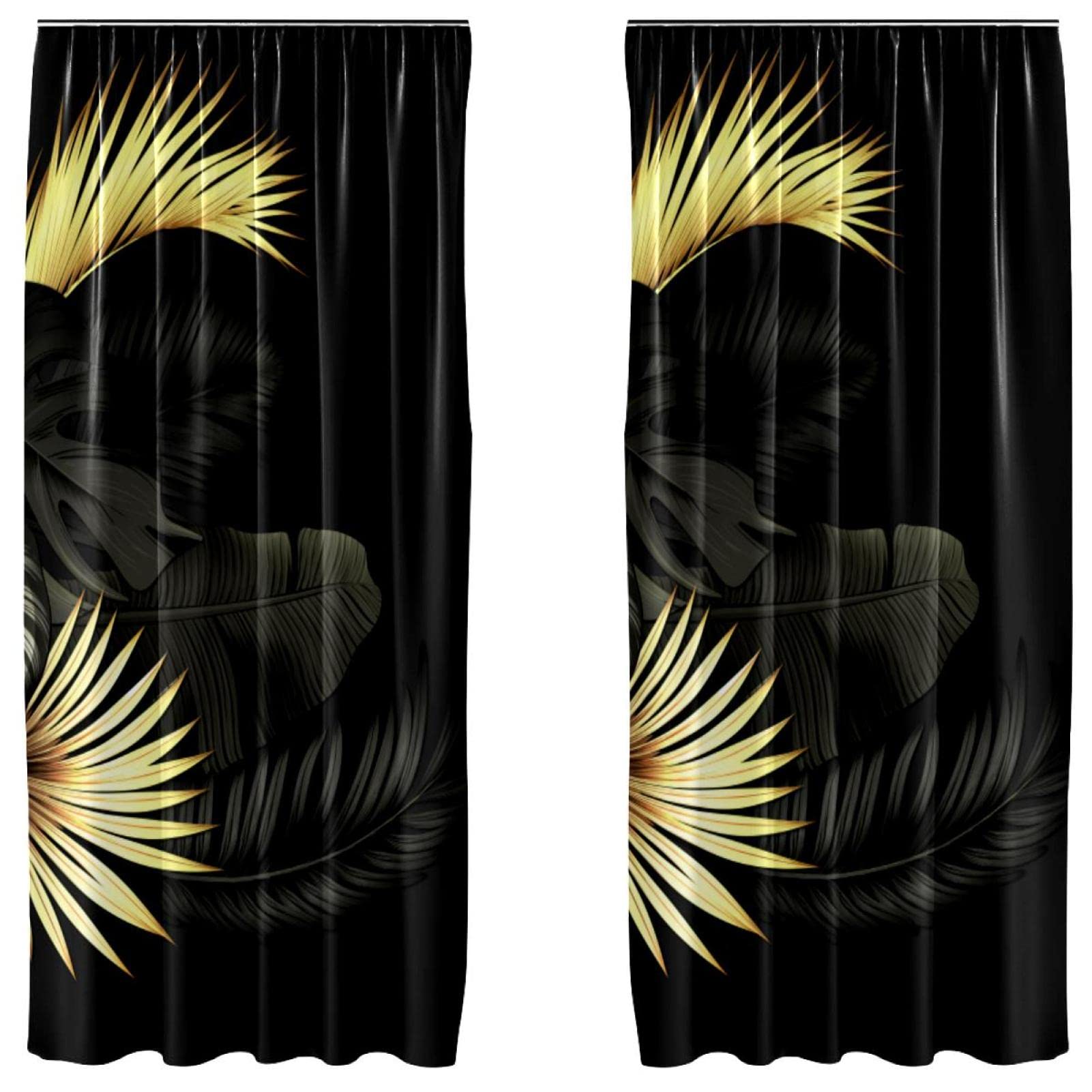 Cortinas de hojas de salón moderno juego de 2 paneles decorativos ligeros para salón y comedor