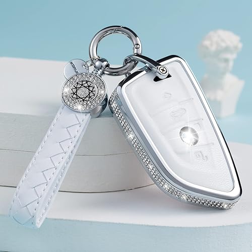 Miniatura 5 de Compatible con funda de llavero BMW con llavero (blanco)