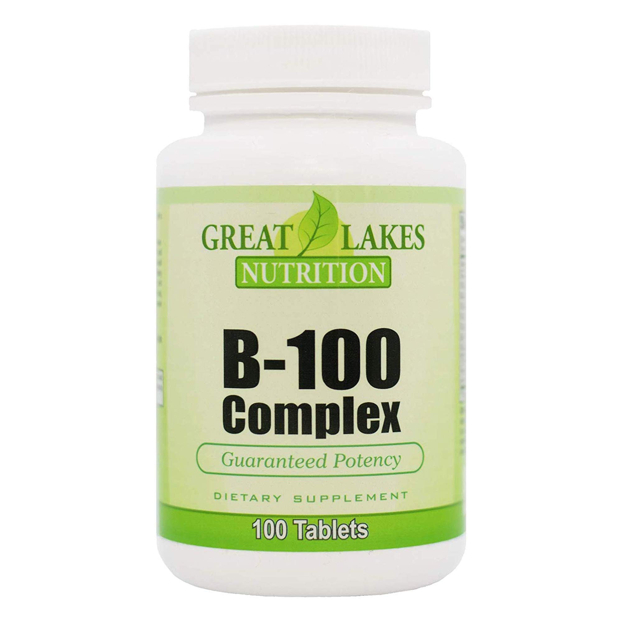 Great Lakes NutritionVegan Vitamin B-100 Complex Dietary Supplement for Men & Women, 100 Tablets