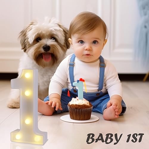 Miniatura 7 de Números de marquesina LED, números pequeños iluminados para fiestas, 8.58 pulgadas, número iluminado a pilas para cumpleaños, luz nocturna, mesa o