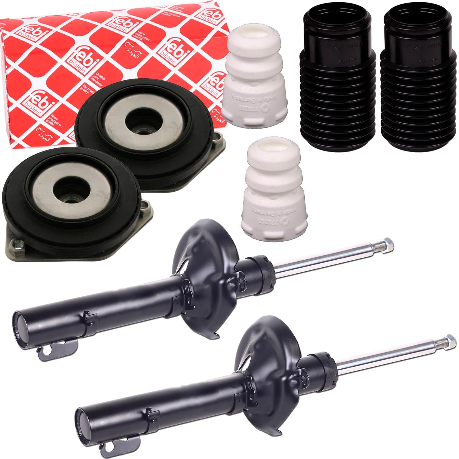 2x Stoßdämpfer + Febi Domlager vorne | 2x 65331370 + 2x 38952 + 900 305 Kompatibel mit A-Klasse (W169),B-Klasse Sports Tourer (W245)