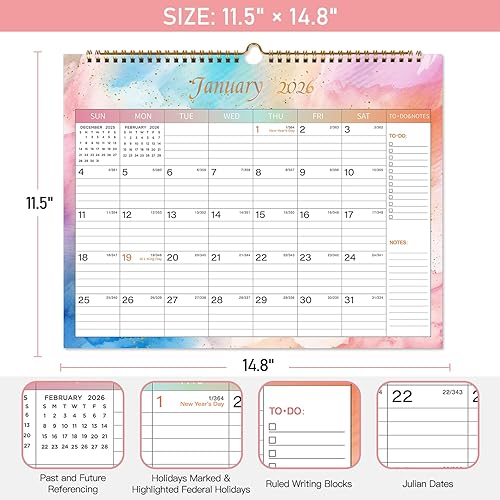 Miniatura 4 de Calendario 2024 incluye calendario mensual de pared 2023-2024 de enero de 2024 a diciembre de 2024 a 2024, 11 x 8.5 pulgadas. Papel grueso con