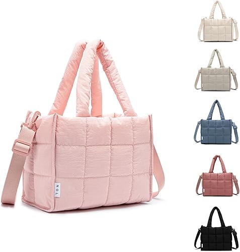 Miniatura 12 de NOL Natural Organic Lifestyle Bolsa de almuerzo de nailon para mujer con aislamiento acolchado, bolsa de mano hinchable y aislada para mujer, caja