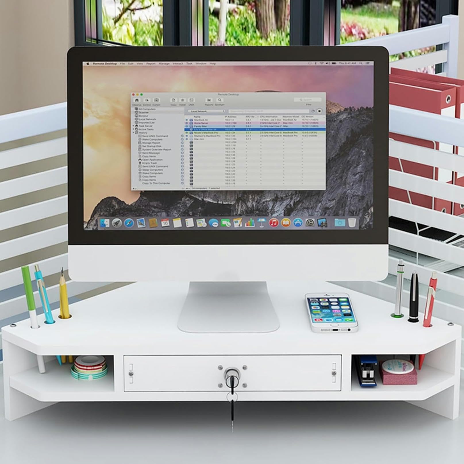 Organisateur de bureau d'angle pour libérer de l'espace