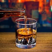 Vista 3 de TOOWELL Vaso de bourbon antiguo – Decoraciones de cumpleaños 40 para hombres y mujeres, vidrio de rocas hecho a mano para cóctel de tequila