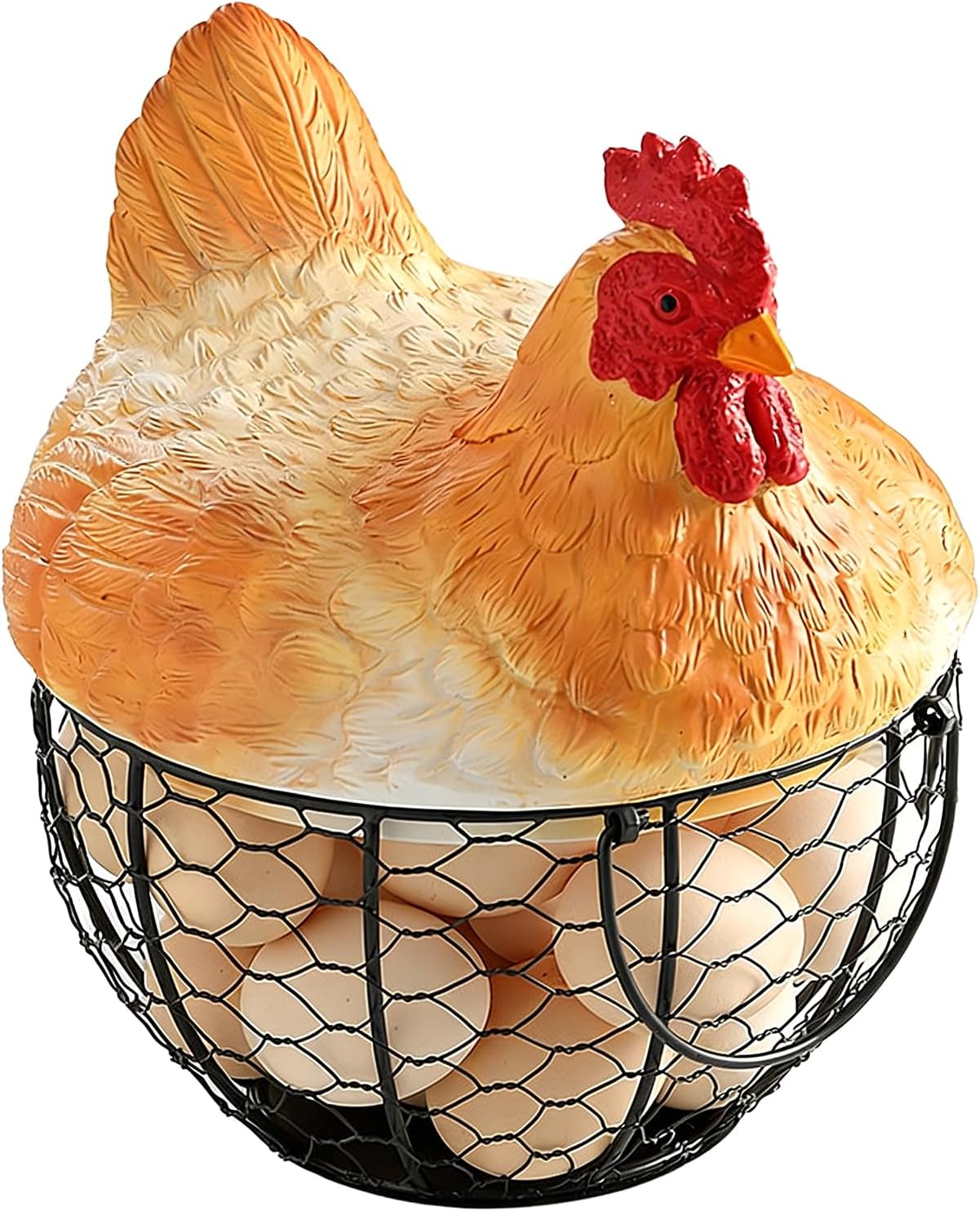 Playful Resin Food Holder Basket Kitchen Countertop Storage Bin for Arranging Seasonal Vegetables Eggs Chicken Molded