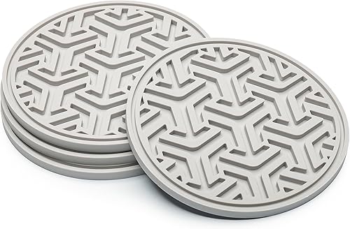 URBAN COASTERS Posavasos para protección de mesa, juego de 4 posavasos antideslizantes de goma de silicona para mesa auxiliar, escritorio y más,