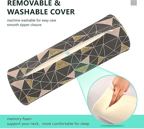 Miniatura 3 de Almohada de cojín triangular abstracta de moda para leer almohada ortopédica para el cuello de 17 pulgadas, inserto de almohada redonda para soporte