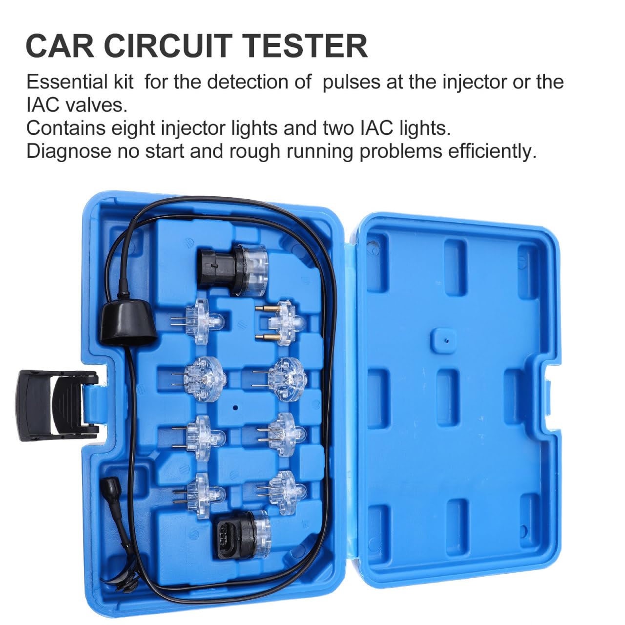 Fahrzeugkreis-Testleuchte Set Multifunktionales Auto Prüflicht Mit Kraftstoffinjektor Tester Inspektionsleuchten Für Elektrische Wartung 9.84X6.50X2.17In