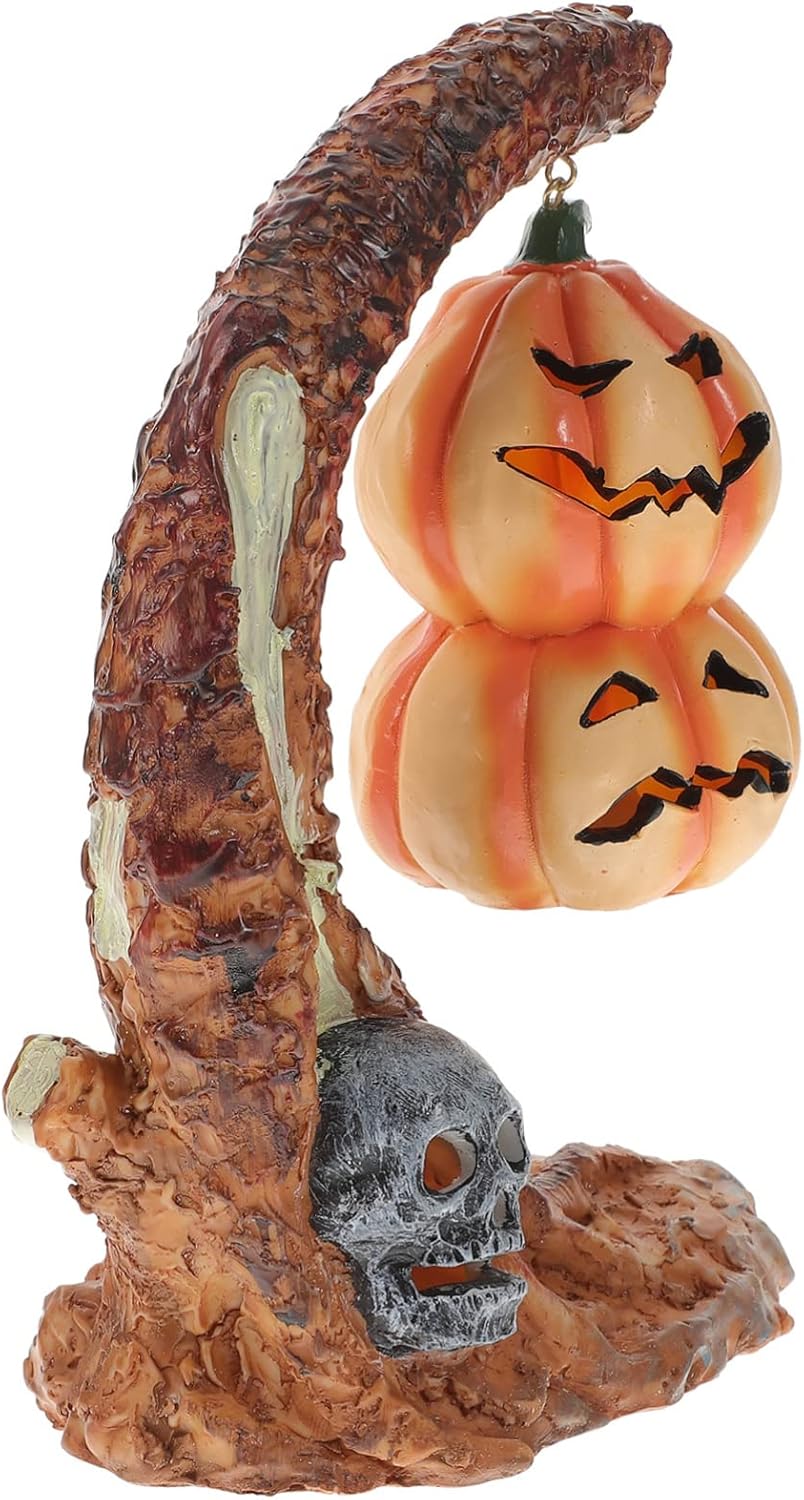 PRETYZOOM Halloween Pumpkin Decor Light Up Resin Pumpkin Lamp for Creative Halloween Table Centerpieces for Indoor Outdoor Decor and Festive Celebrations