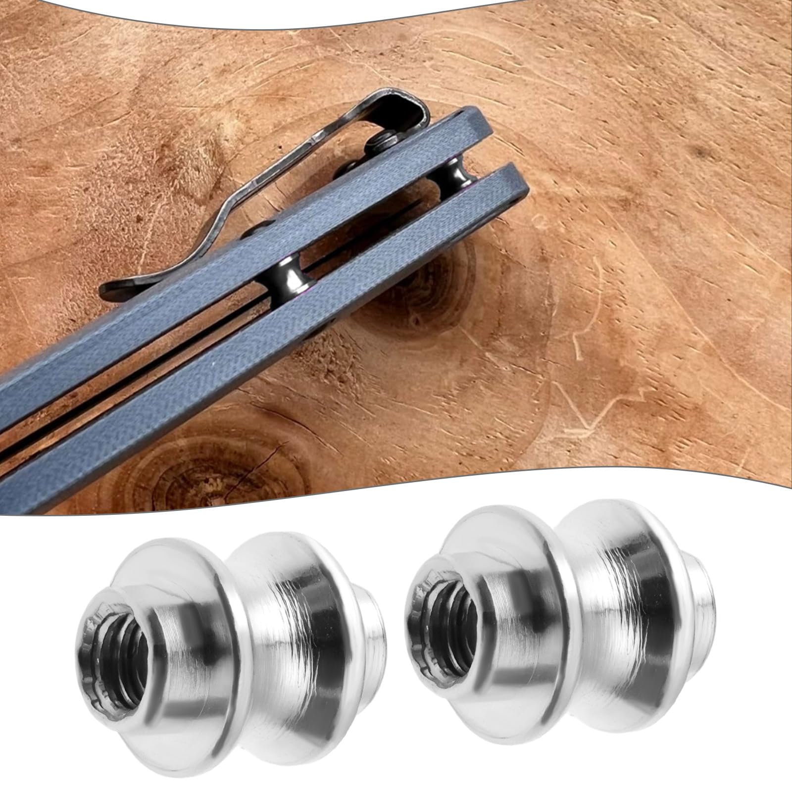 eMagTech 2Pcs Barrel Spacer Stand Off Support Shaft Screw Compatible with Benchmade Bugout 535 Compatible with Mini Bugout 533, Silver - Image 3