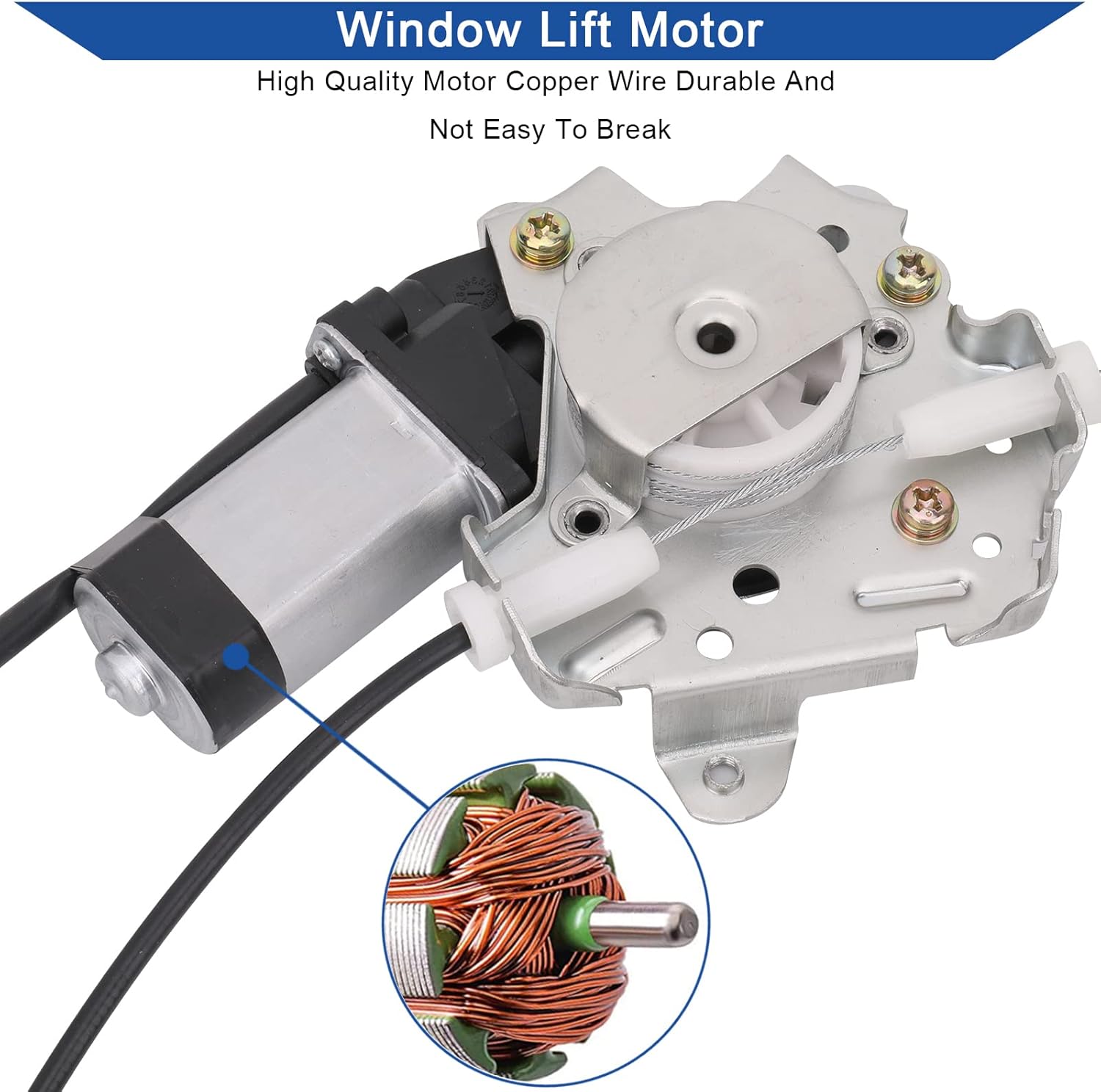 Obaee 741-349 Front Passenger Side Power Window Lift Regulator with Motor (2 Pins Only) Compatible with Nissan Frontier 2005-2015/ Pathfinder 2005-2010/ Xterra 2005-2015/ Suzuki Equator 2009-2010