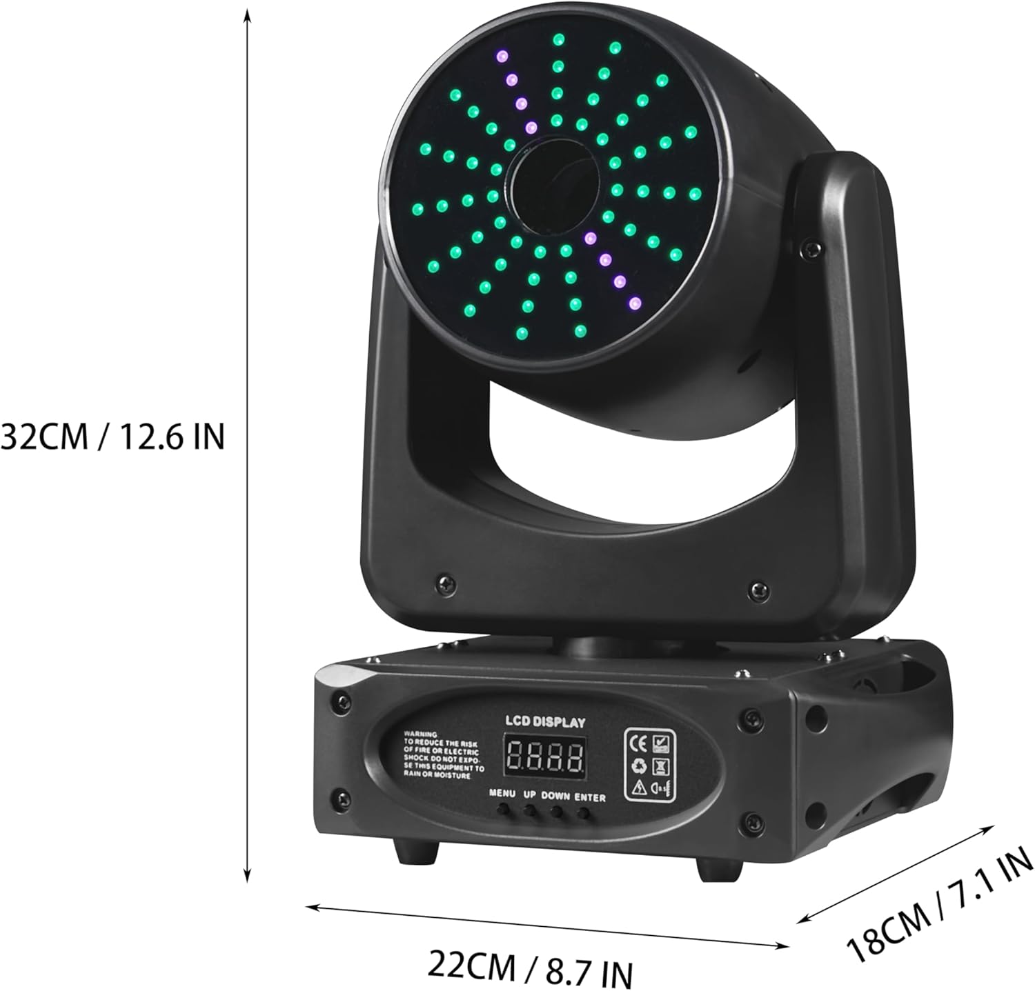 Lights Outdoor Disco Lights 100W with 8 Gobos 8 Colors Moving Head Light DJ DMX-512 with Sound Activated for Party Indoor Bar Show Wedding DJ Party Stage Lighting