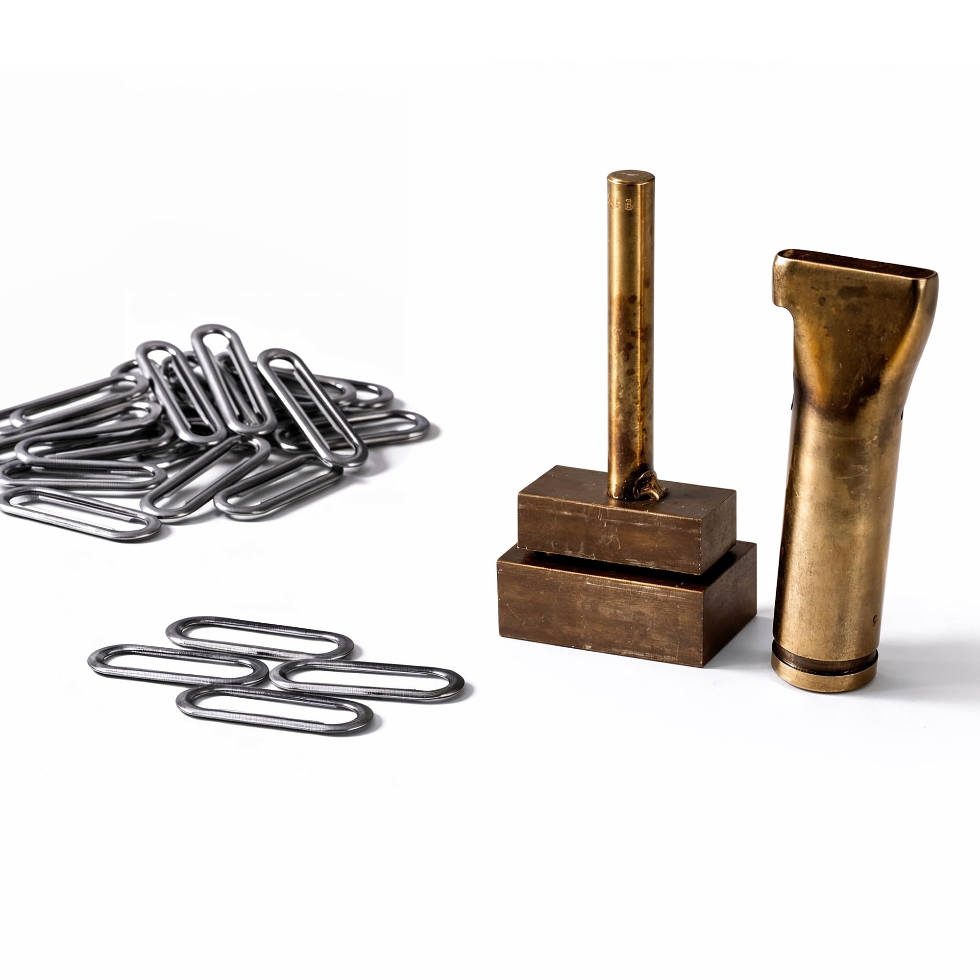 Trimming Shop 50 ojales ovalados con arandelas y herramientas de fijación para proyectos de bricolaje, papelería, artesanía en cuero, fabricación de pancartas (40 mm, plomizo)