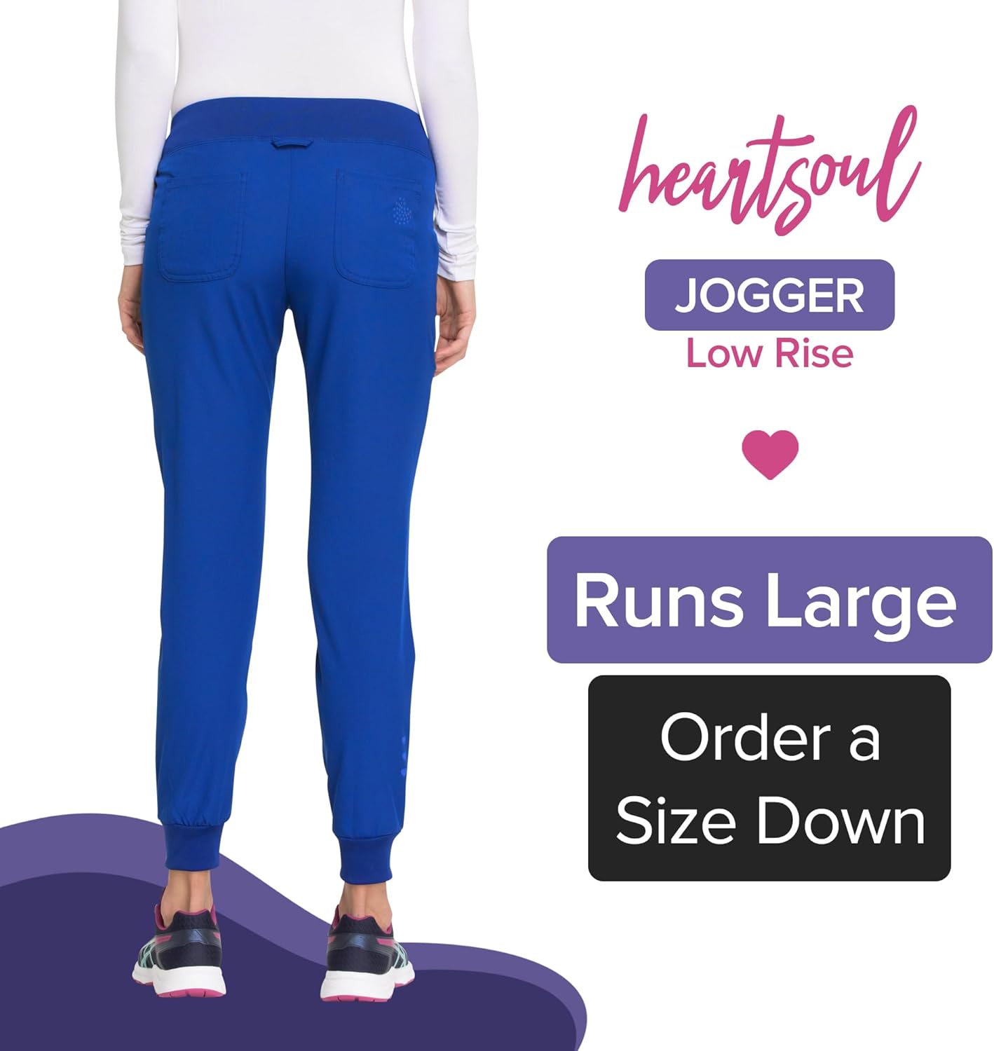 Heartsoul Women's Medical Scrub Jogger Pants Contemporary fit Drawstring waistband Jogger With 5 Pockets - HS030 - Image 2