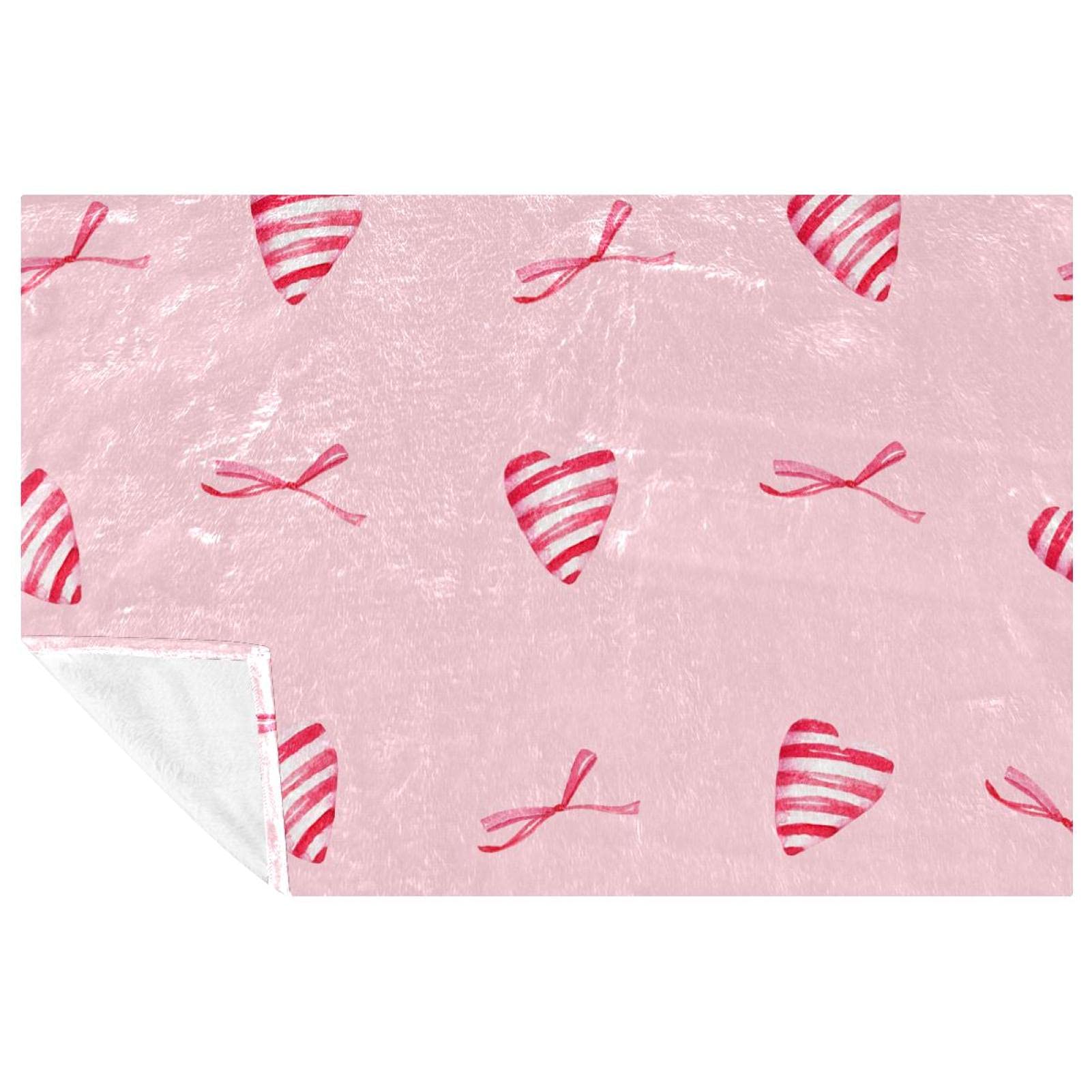 Couverture rose lit et canapé plaid chaud pour pique-nique et camping 150x100 cm