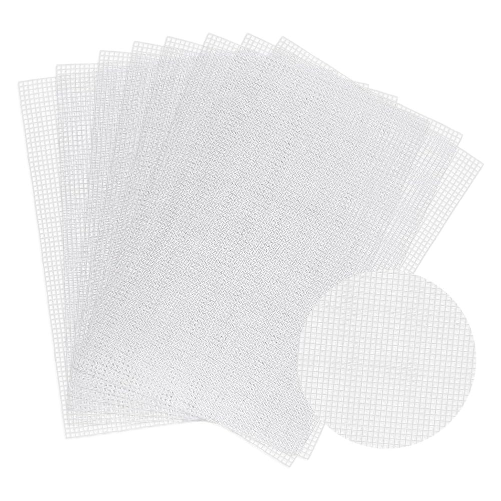 IJSDNVJNDX Plastic Mesh Canvas Sheets for Embroidery,Eyelet Net,Plastic Needle Point Canvas Craft DIY,Knitting Crochet Projects,C
