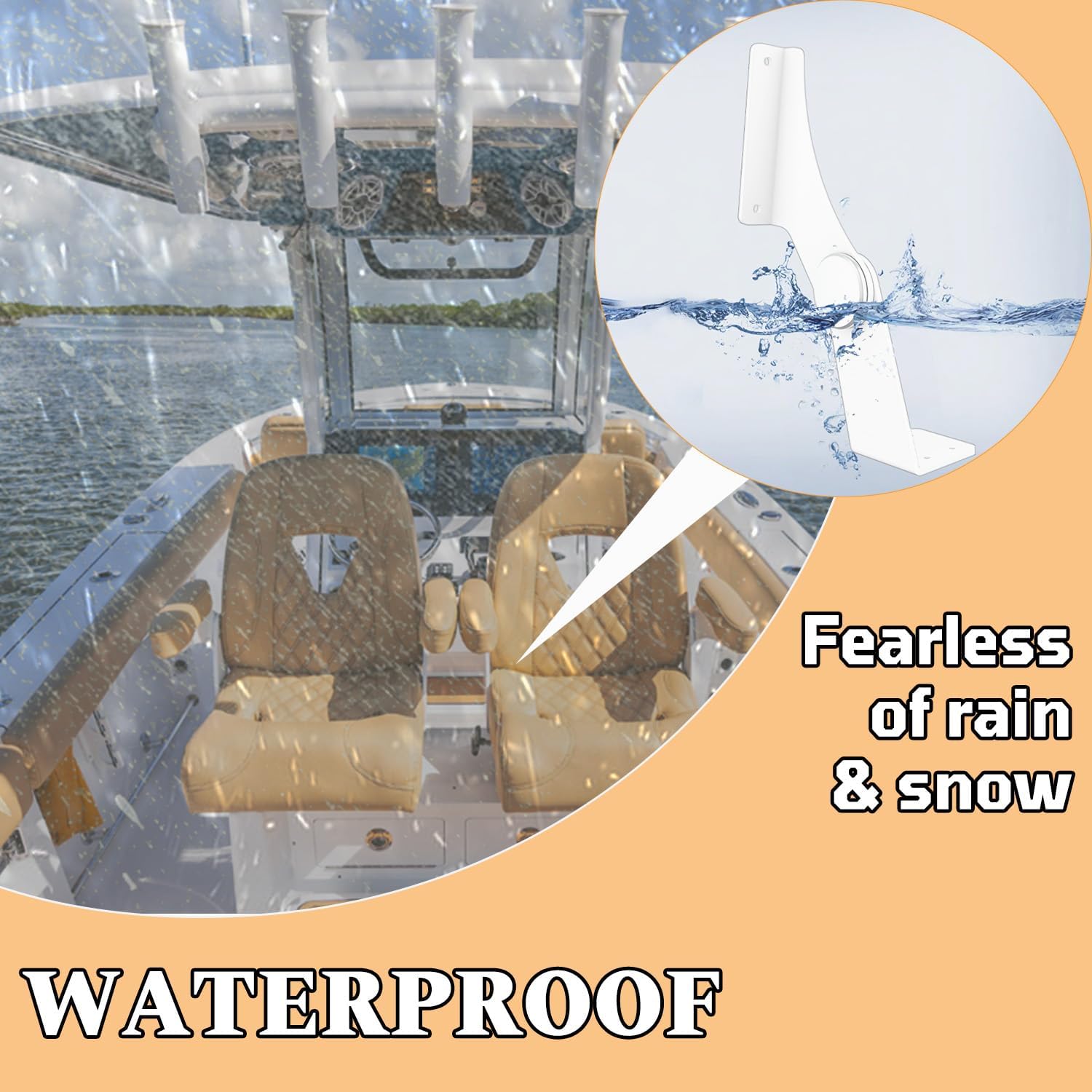 Aluminum Boat Seat Armrest, Boat Pivot Flip-Up Armrest Set Provides 90° Rotation of Arm Rest, Boat Seat Support in Pairs, Left & Right, White