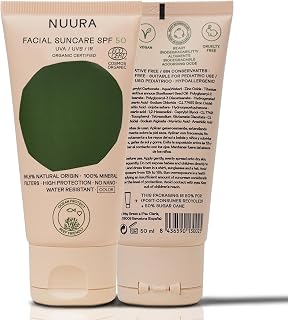 NUURA - Sun Protection Mineral with Organic Paint, SPF 50+ UVA/UVB/IR - Vegan, Cruelty Free, Ocean & Reef Respect - for Sensitive Skin, 50 ml