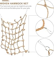 Vista 2 de Balacoo Loro red de escalada hámster juguete hámster masticar juguetes loro columpio colgante juguete hamaca colgante perca pájaro escalada red