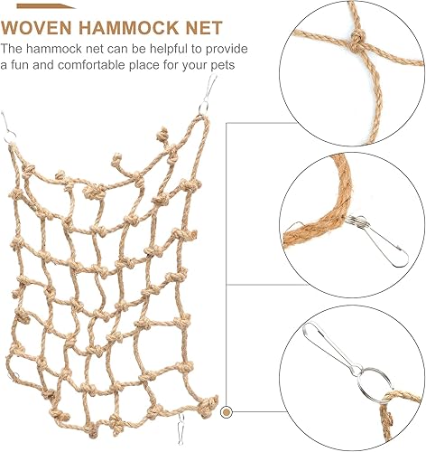 Miniatura 2 de Balacoo Loro red de escalada hámster juguete hámster masticar juguetes loro columpio colgante juguete hamaca colgante perca pájaro escalada red