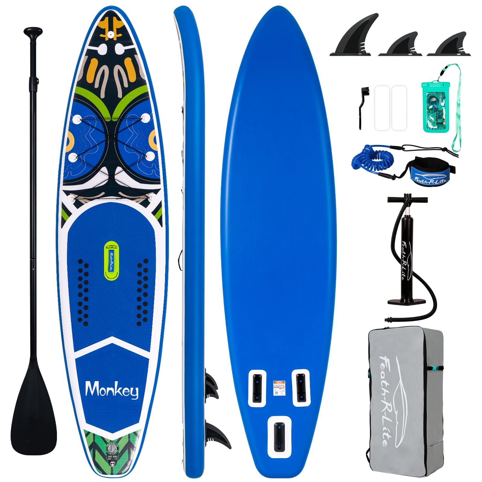 FEATH-R-LITE 空気入れ式 SUP ボード インフレータブル Amazon | FEATH-R-LITE 350cm×83cm×15cm サップボード スタンドアップ