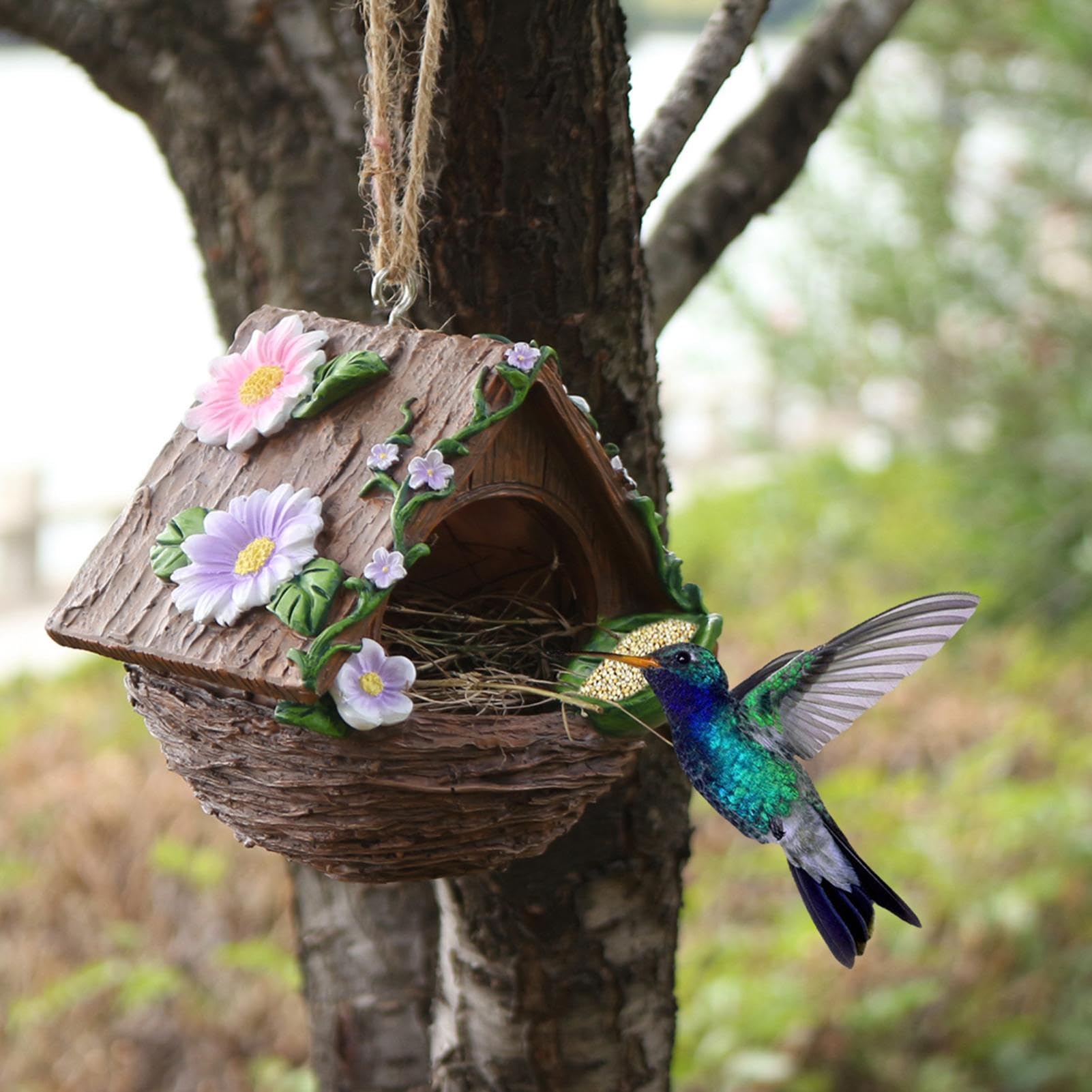 Générique Maison Nid Oiseaux Nichoir Résistant Au Vent | Cabane Nichoir Pour jardin, cour, balcon, porche, moineau, perruche, inséparable, conure, calopsitte et