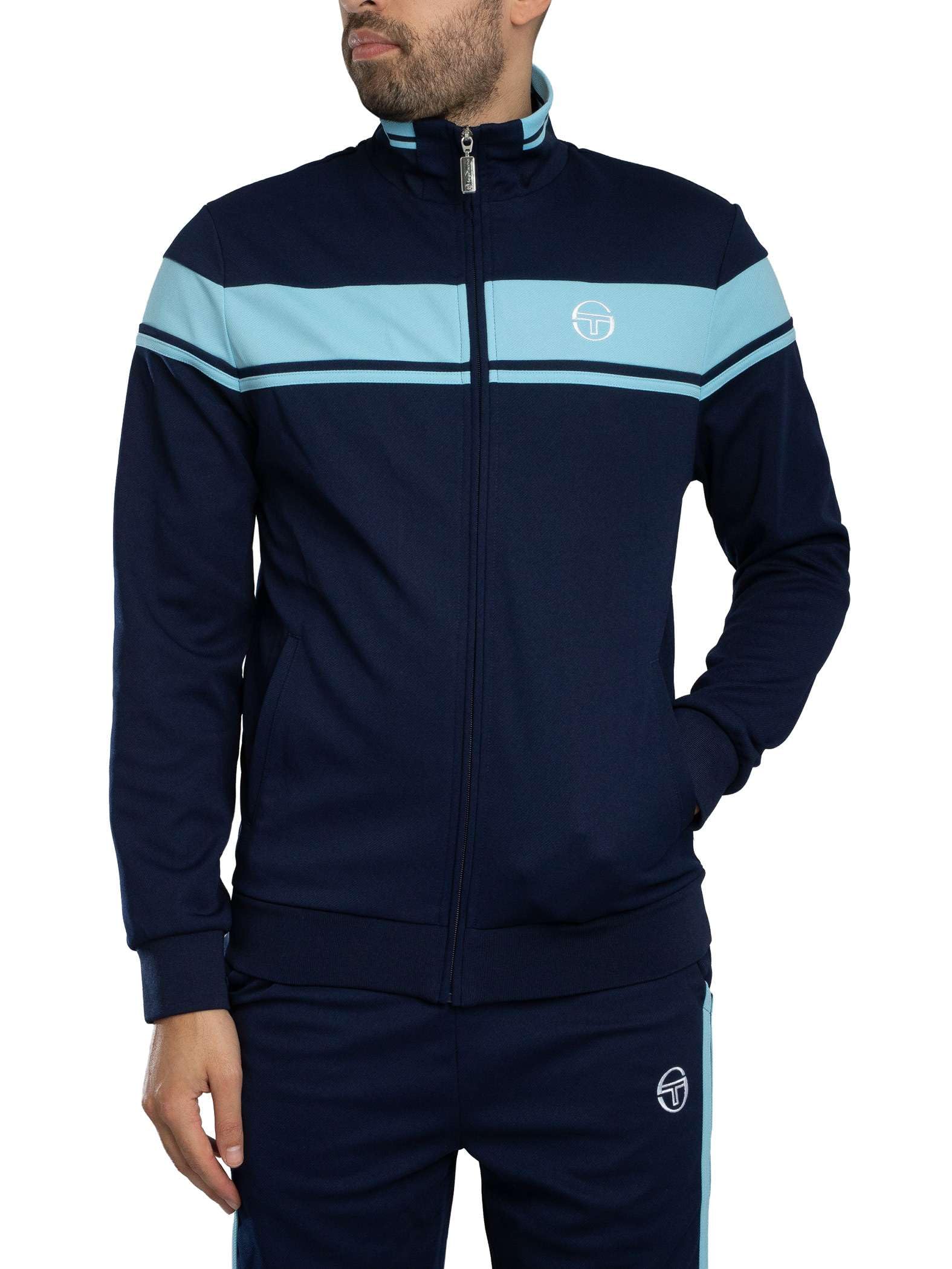 Sergio Tacchini Men's Maritime Blue/Baltic Sea Damarindo Track Jacket, M