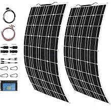 1000W Flexible Solar Panel Kit 2 * 500 Watt Solar Panel with Charge Controller Monocrystalline Solar Panels Photovoltaic Module for RV Boat Cabin Camping Tent Off Grid Battery Charging