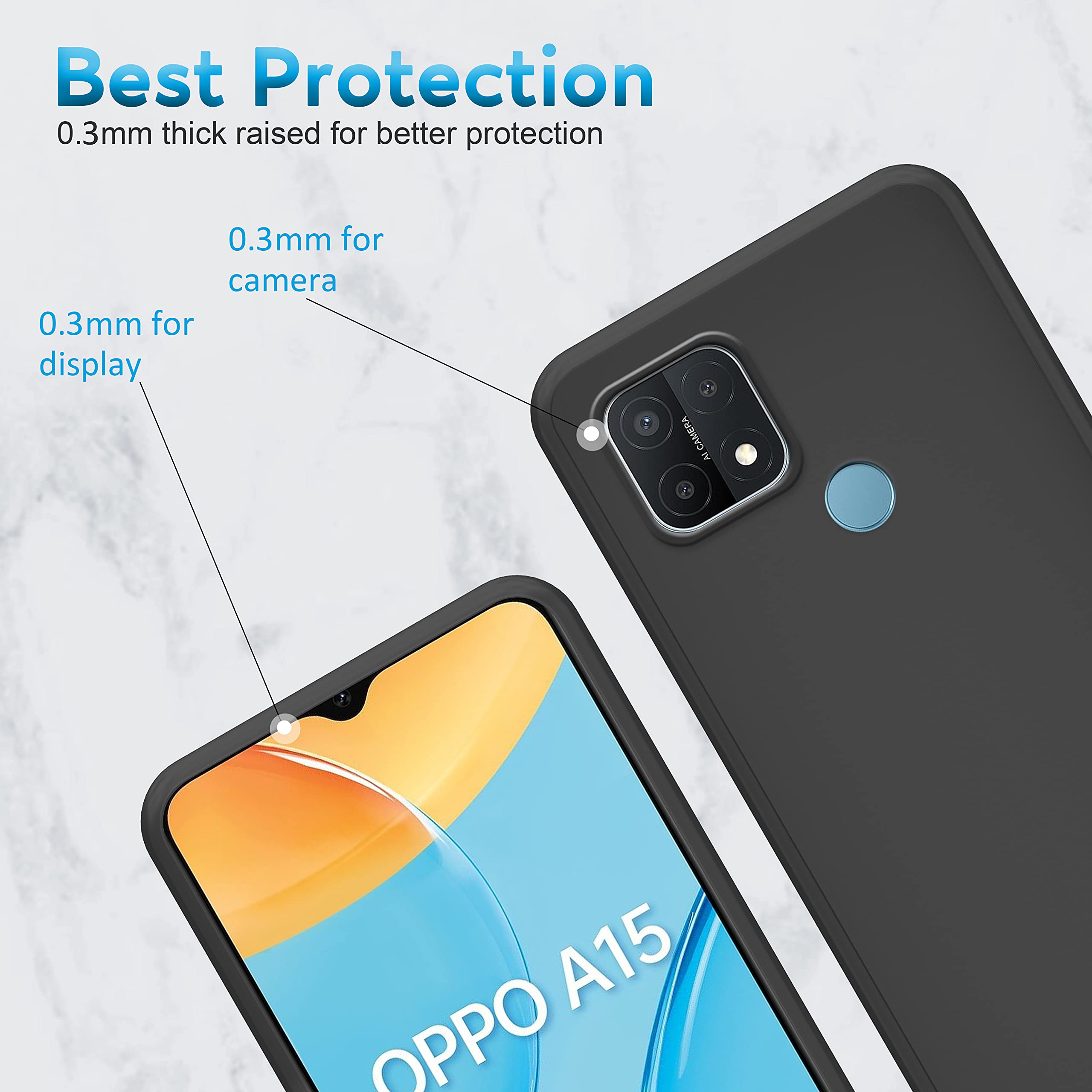 NEWTOP Cover In TPU Morbida Per Oppo A94 5G, Custodia Sottile Antiurto, Colore Nero - 2
