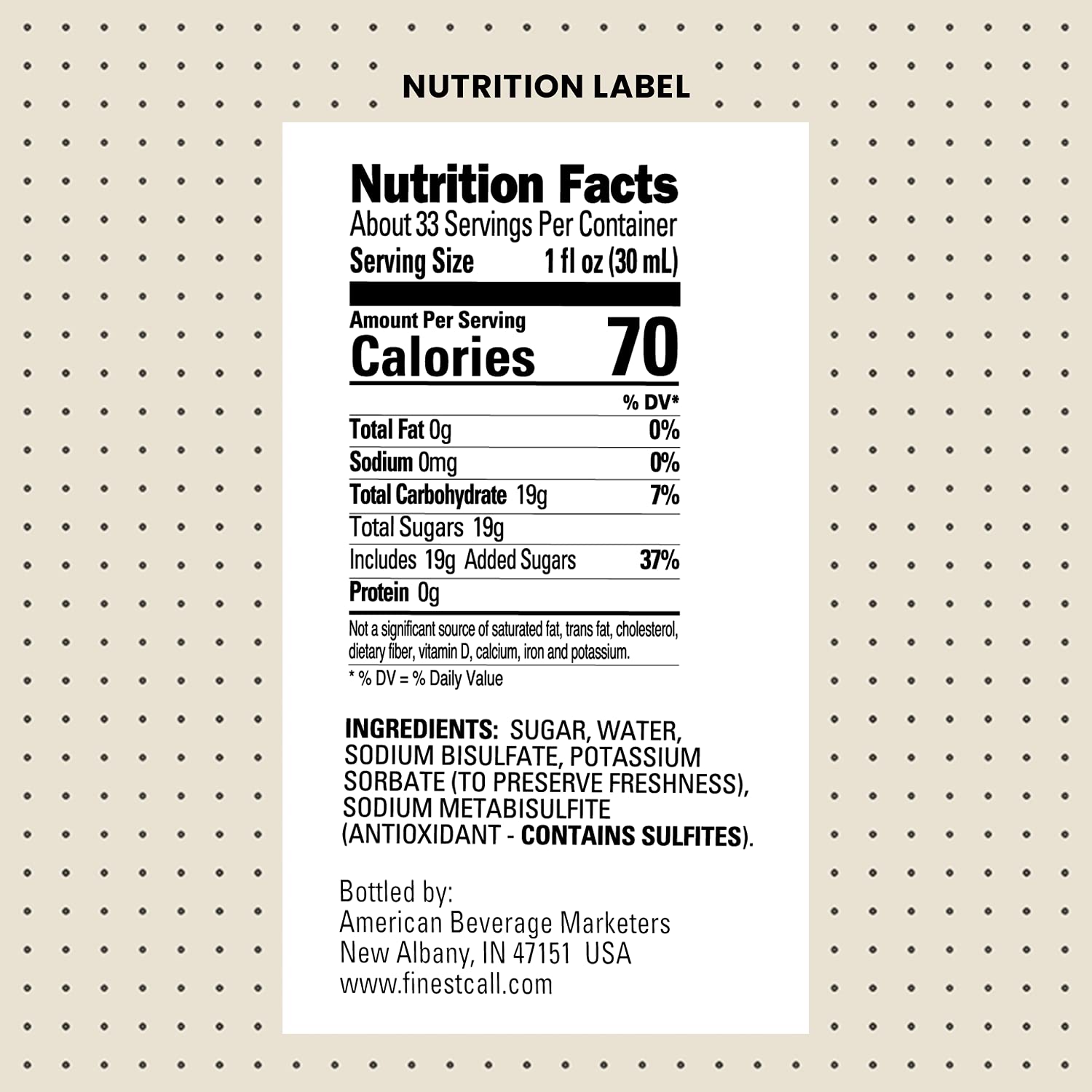 Finest Call Premium Pure Cane Sugar Simple Syrup Mix, 1 Liter Bottle (33.8 Fl Oz), Pack of 3