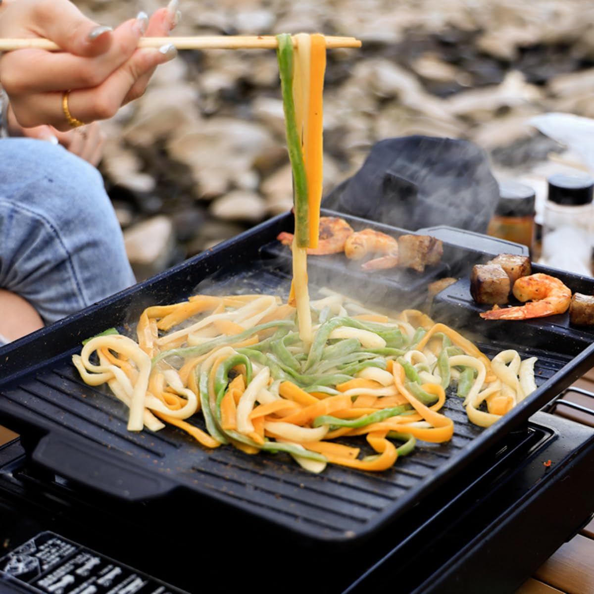Amazon.co.jp: 焼肉プレート 角型/ガス対応 サムギョプサル 鉄板 斜め