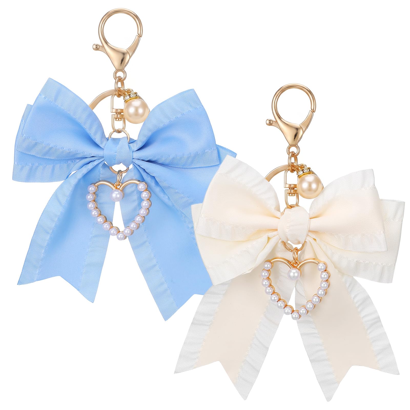 2PCS Bow Chain for Purse, Purple & Pink