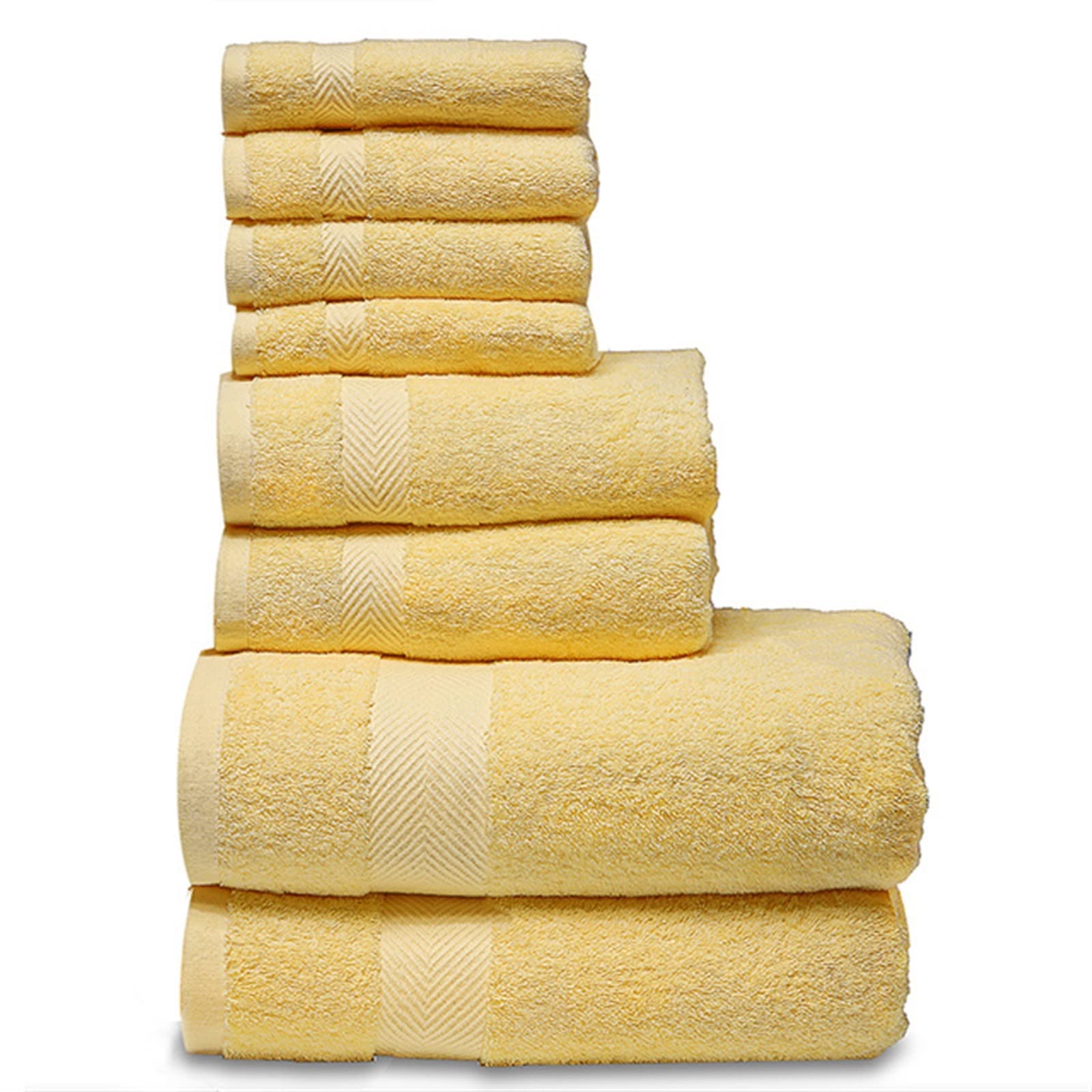 Serviettes de bain en coton de qualité supérieure | Lot de 8 pièces durables
