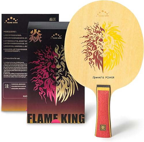 YAN-Wang - Pala de ping pong profesional, Oneside es externa y otra cara está integrada en la raqueta de tenis de mesa de carbono de arilato, para