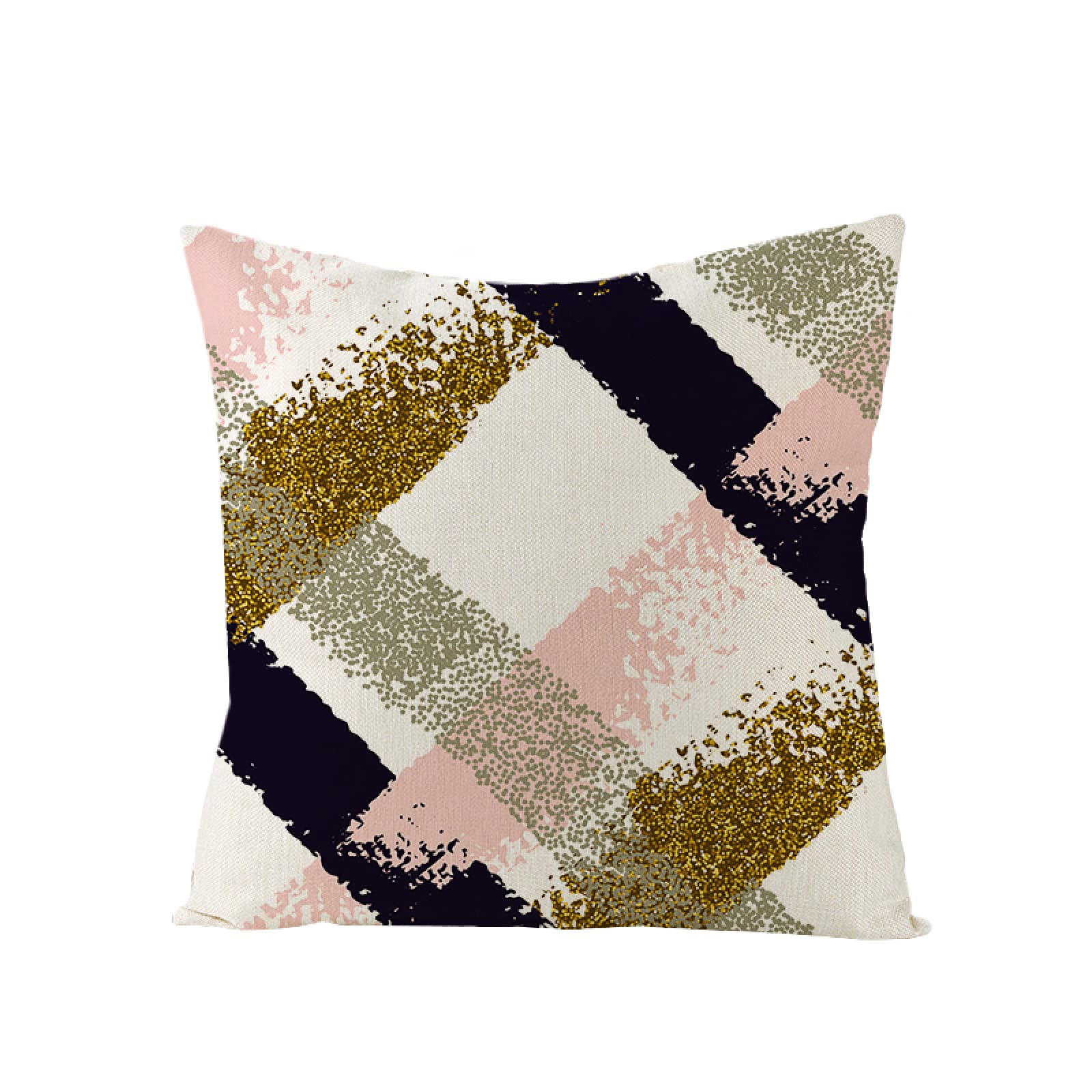 Sofa Fundas Cojines 60x60 Pack de 4 Cuadrado,Funda de Almohada Lino con Cremallera Invisible,Funda de Cojín Decoración para Hogar Sala Cama Jardín Silla Coche-geometría