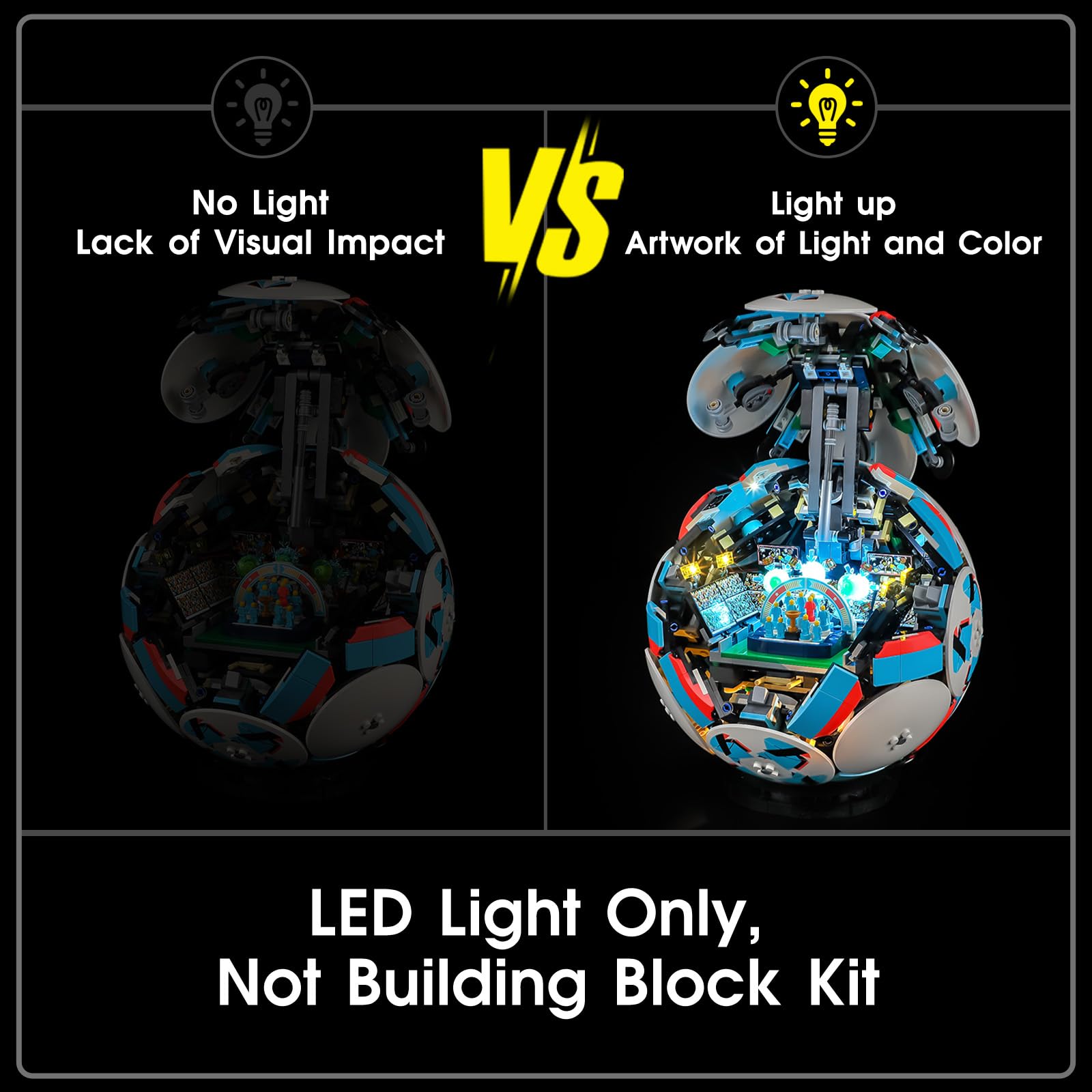 Kit di luci a LED compatibile con Lego 43019 Editions Set di palloni da calcio, kit di luci per modello Lego 43019, non incluso il set di modelli