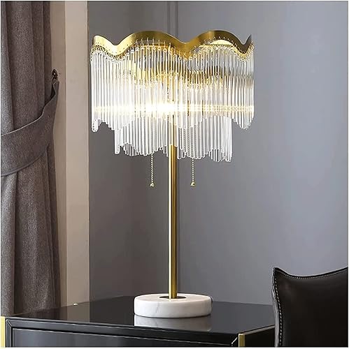 JITEM Lámpara de Mesa Lámpara de mesa de cristal de cristal nórdico minimalista E27 lámpara de noche de mármol con interruptor de cable de tracción